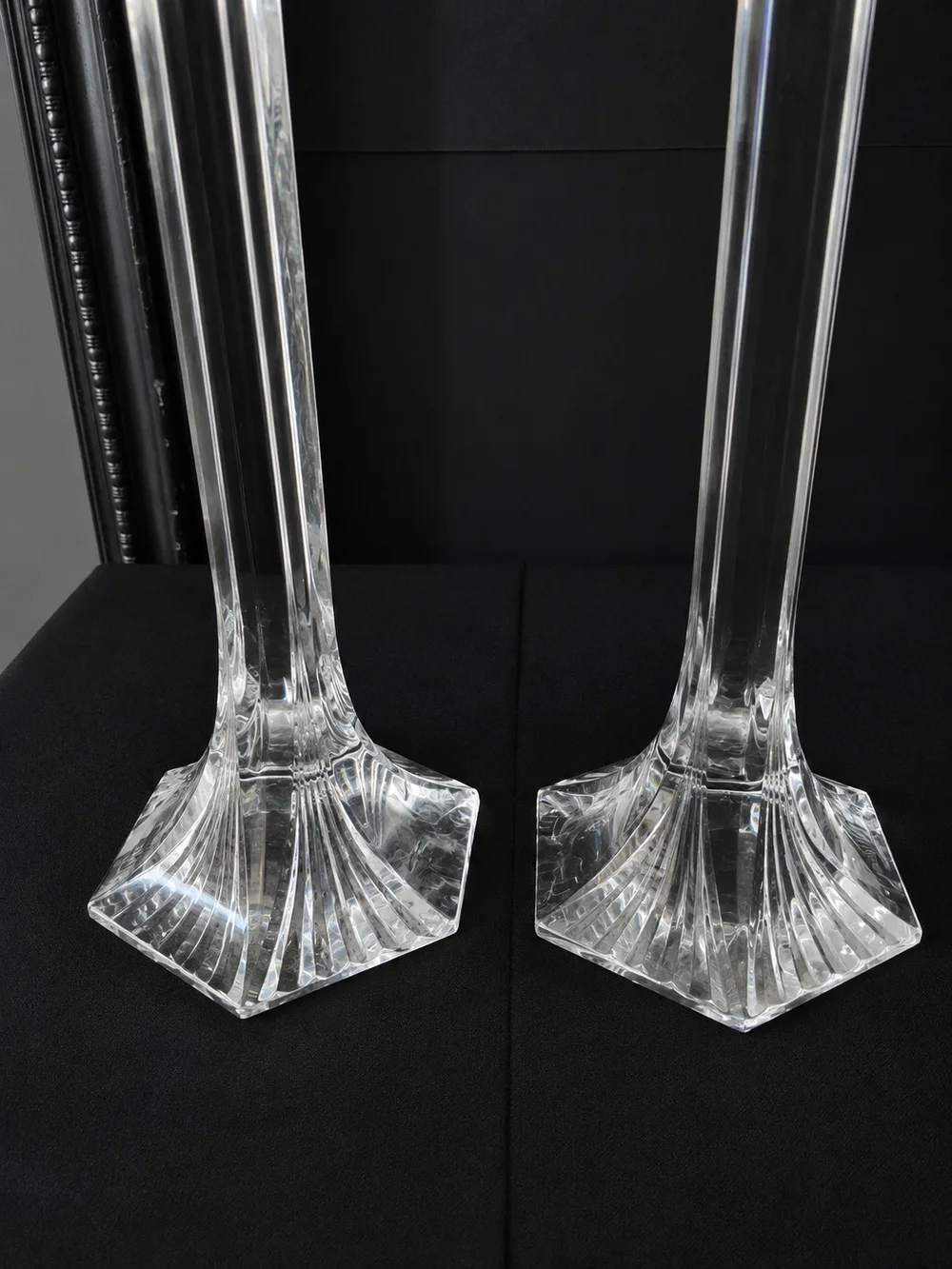 Vintage 80s MIKASA EXCELSIOR CRYSTAL 12INCH TALL CANDESTICKS